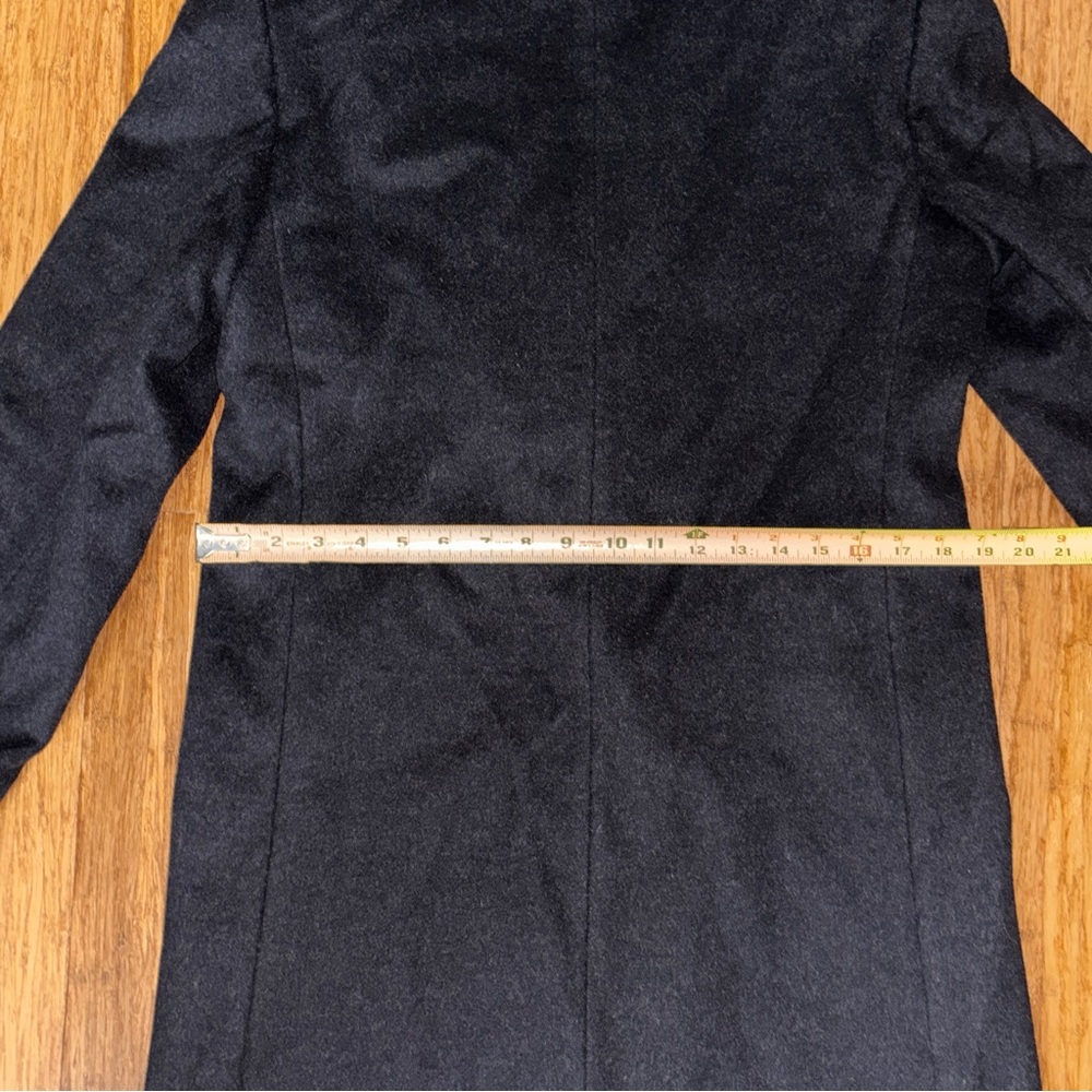 Women's Vintage Liz Claiborne Black 100% Wool Double-Breasted Long Overcoat - Picture 11 of 13